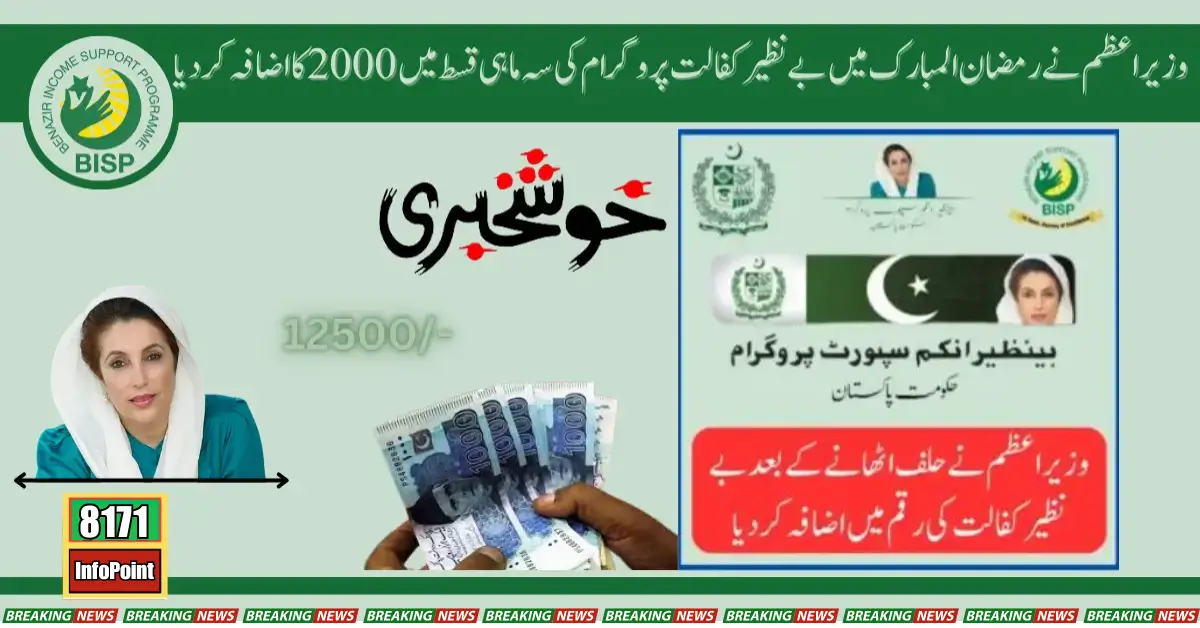 PM Increased Benazir Kafalat Program 12500 in Ramadan 2024