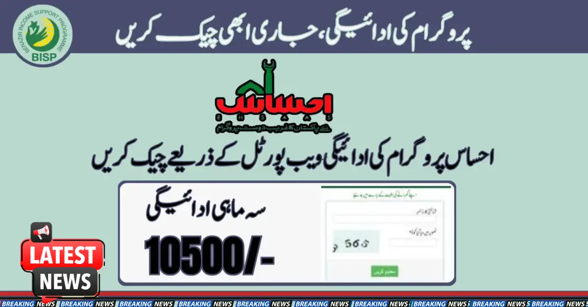 Ehsaas Web Portal 10500 Payment Release And Check Status